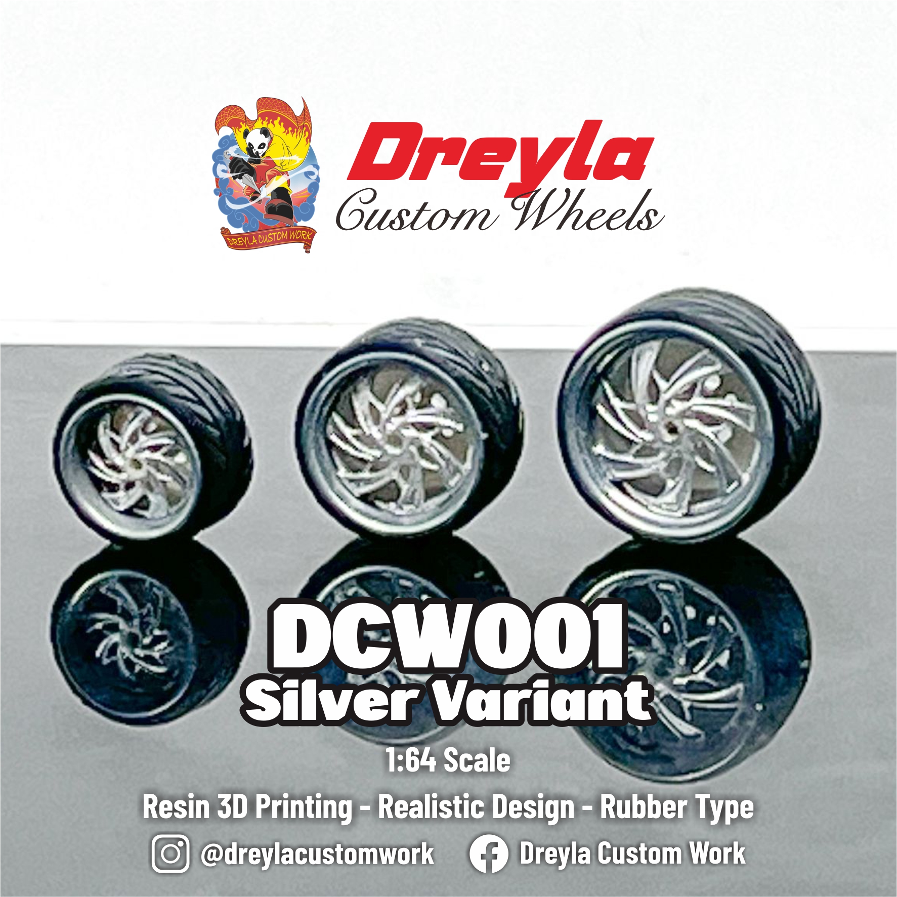 Dreyla Custom Wheels DCW001 Silver (1:64)
