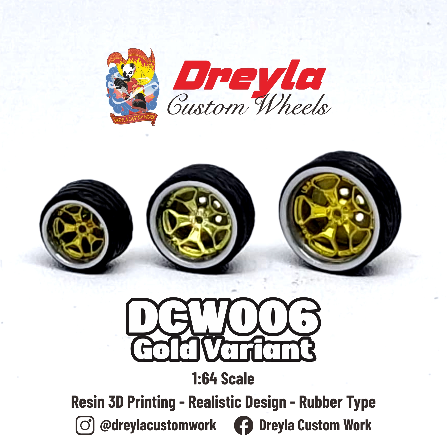 Dreyla Custom Wheels DCW006 GOLD (1:64)