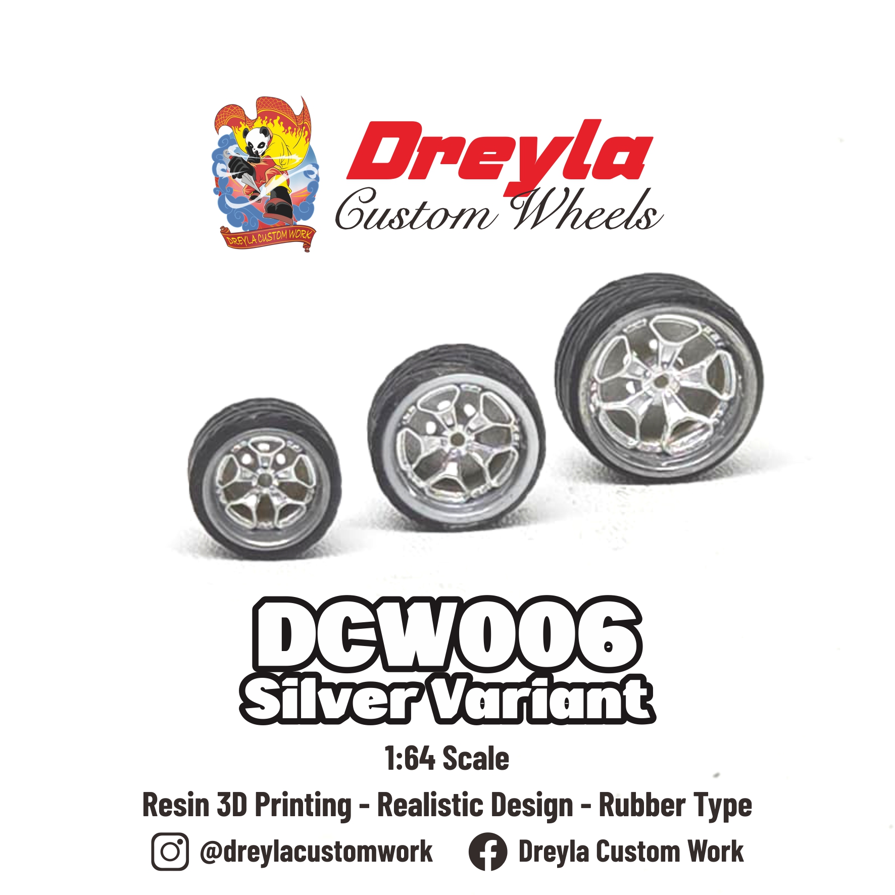 Dreyla Custom Wheels DCW006 SILVER (1:64)