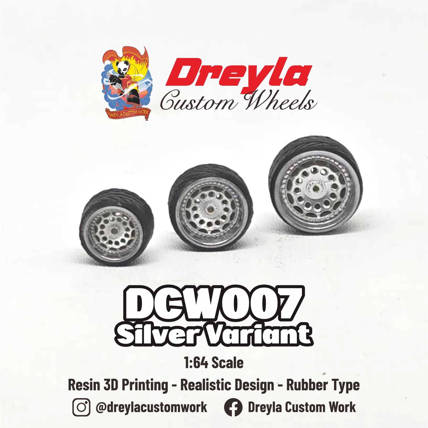 Dreyla Custom Wheels DCW007 SILVER (1:64)