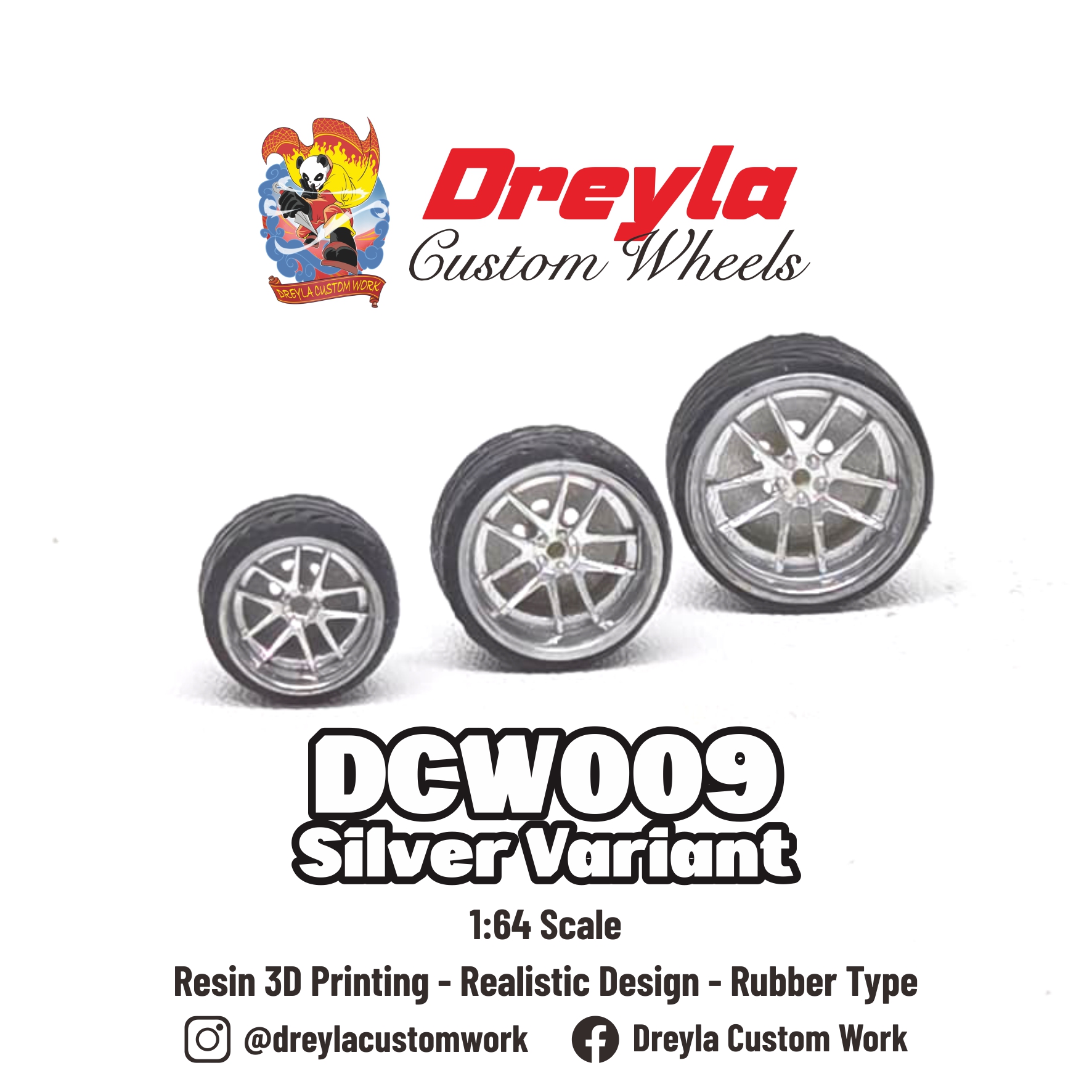 Dreyla Custom Wheels DCW009 SILVER (1:64)