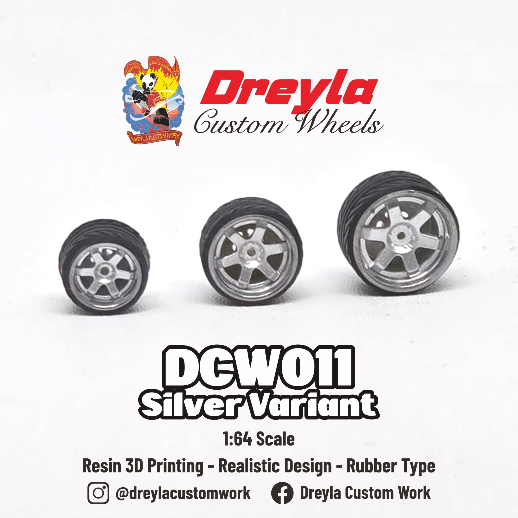 Dreyla Custom Wheels DCW011 SILVER (1:64)